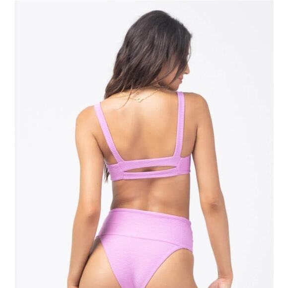 L*Space Jess Bikini Top in Rosebud Pink Ribbed Size DD NWT - Picture 2 of 6